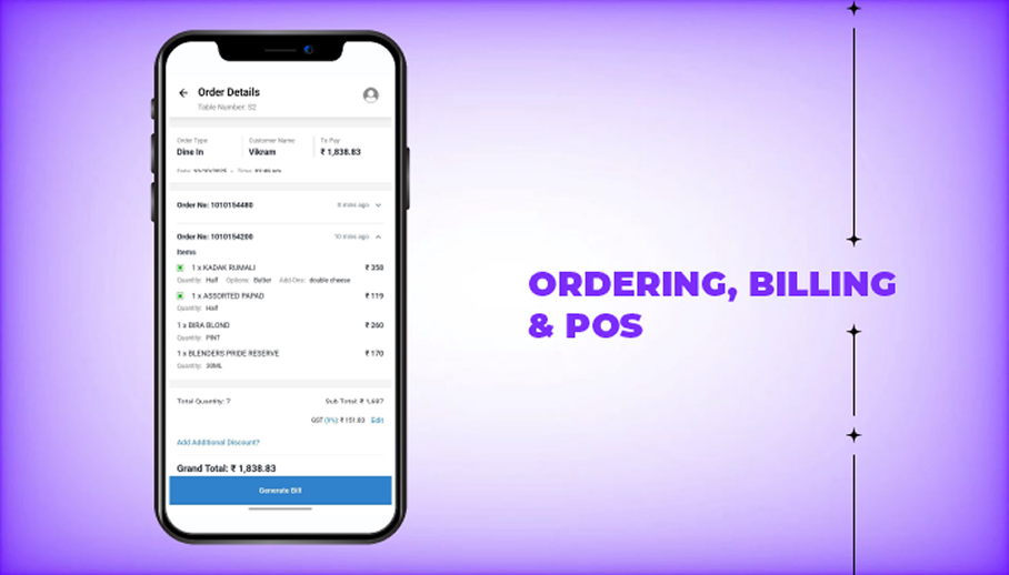 Ordering, Billing & POS